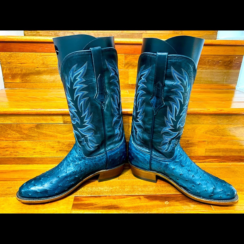 Lucchese Indigo Blue Full Quill Ostrich